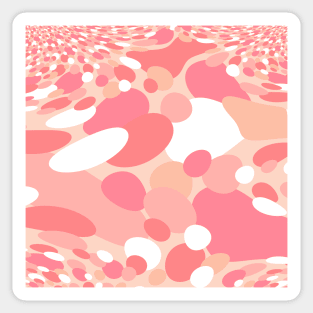 60's Retro Groovy Dots in Blush Pink and White - Abstract Sticker